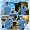 thumbnail image 5 of SEANATIVE Fishing Shirts for Men Hooded Sun Protection Rash Guard Long Sleeve Breathable Athletic Hoodie with Face Mask, for Outdoor Hiking Camping Fishing, M, Shark Camouflage Print Blue, 5 of 7