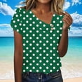 thumbnail image 4 of Womens Short Sleeve Slant Neck Trendy Loose Fit Top with Artistic Color Gradient Drip Print, 4 of 6