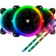 thumbnail image 4 of Game Factor FKG400 Kit de 3 Ventiladores RGB 120 mm, 1500 RPM, HUB con Capacidad de 10 Ventiladores, Control Inalambrico y 2 tiras LED Incluidas, Negro, 4 of 5
