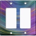 thumbnail image 6 of Metal Light Switch Plate Cover Image of Marble Purple Teal Swirl Galaxy MAR081, 6 of 13