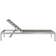thumbnail image 3 of Modern Contemporary Urban Design Outdoor Patio Balcony Chaise Lounge Chair and Side Table set, Grey Gray, Aluminum, 3 of 6