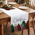 thumbnail image 2 of Merry Christmas Cotton Linen Table Runner Green Red Plaid Buffalo Xmas Tree Dining Table Runners for Home Decor Party Dining Room Restaurant Kitchen Party 13" x 90", 2 of 9