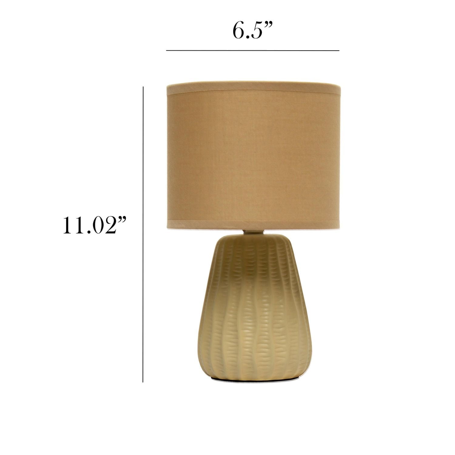 Conceptions simples 11,02 « Lampe de bureau de table de chevet d’accent pastel à texture céramique moderne traditionnelle de 11,02 « avec abat-jour en tissu assorti pour chambre à coucher, t