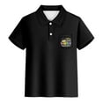 thumbnail image 4 of Boys' Graduation Season Short Sleeve Polo Shirt With Chest Pocket Cotton Classic Fit School Graduation Top Black 13-14 Years, 4 of 4