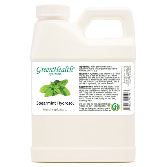 Spearmint Hydrosol - 16 fl oz - White Plastic Jug w/ Cap - GreenHealth