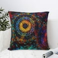 thumbnail image 4 of Pofeuu Mandala Colorful Print Double-sided plush pillowcase Square Throw Pillow Covers Pillows Cover for Living Room Bedroom Sofa Couch Cushion Cover（No pillow core）-18"x18", 4 of 7