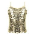 thumbnail image 1 of Alvivi Kids Girls Sparkle Sequin Dance Tops Sleeveless Camisole Cheer Jazz Performance Vest Tank Shirt Gold 10, 1 of 7