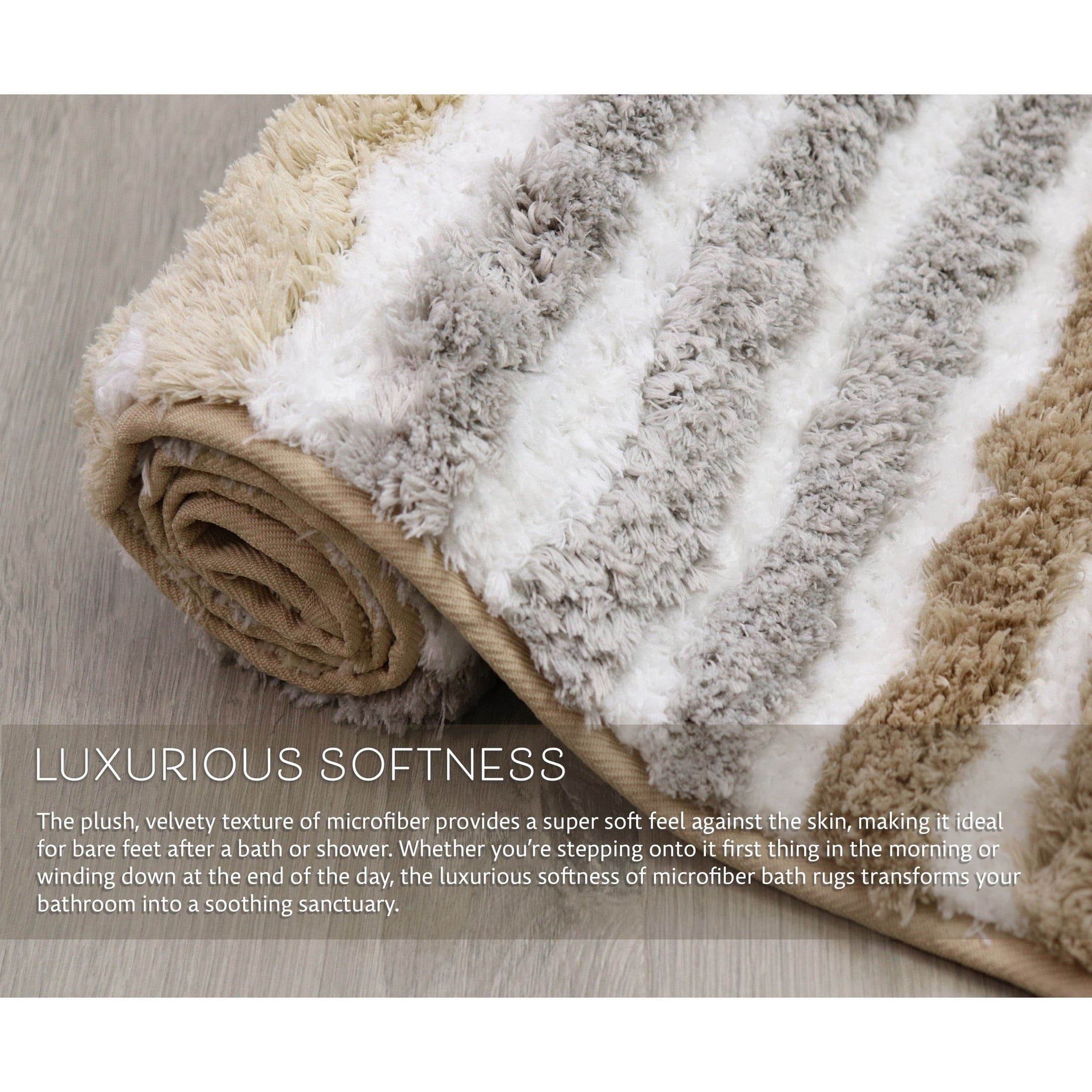 Bathroom Rugs, Extra Soft Absorbent Bath Rugs, Non-Slip, Quick Drying, Machine Washable, Plush Comfort for Bathroom Floor, Tub, Shower and Home Decor Accessories, 24x40, Linen
