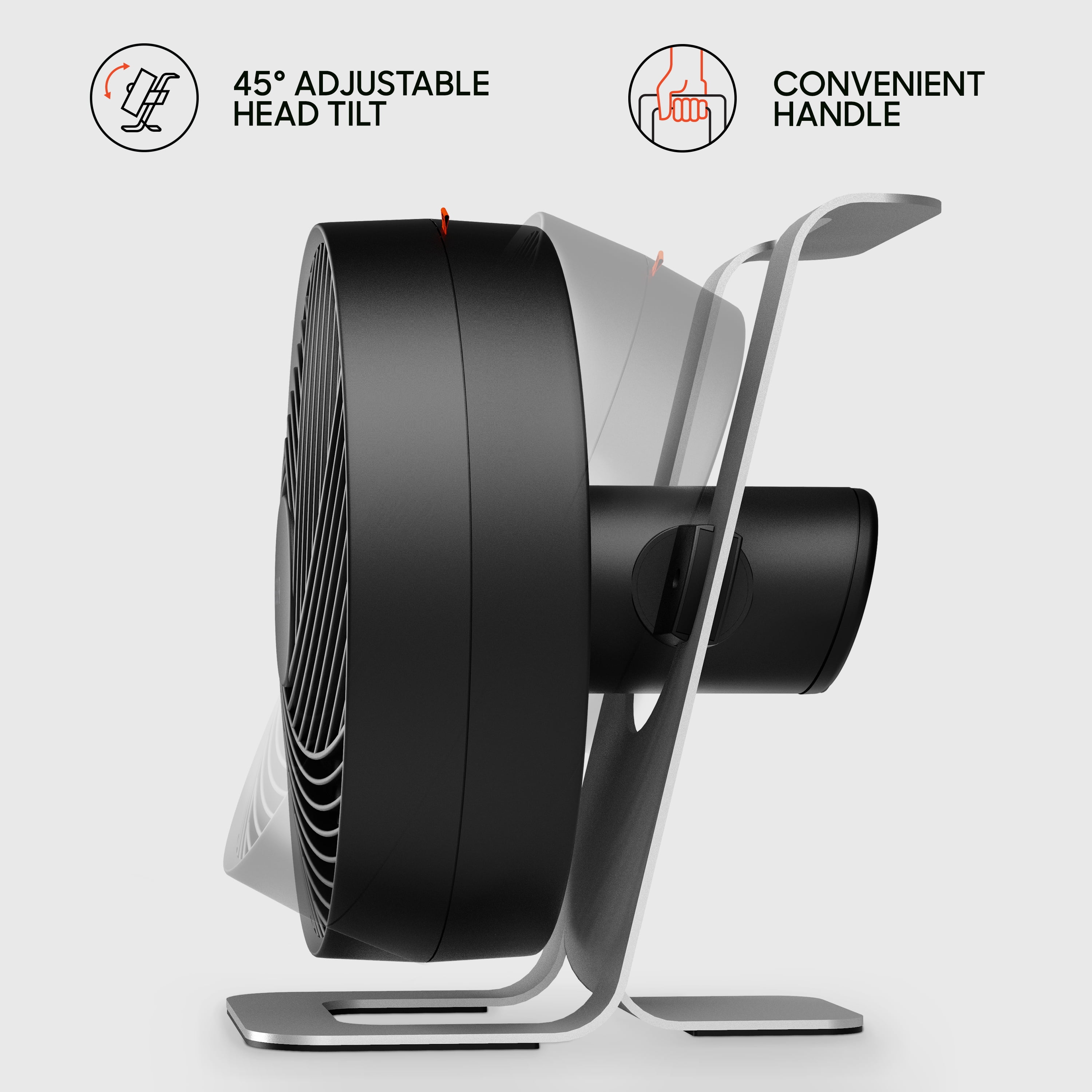 Sharper Image GO 9 Rechargeable Fan with Stand, 12.5 Inch, Black