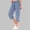Blue, variant on Womens Capris with Pockets Loose Fit Casual Drawstring Baggy Petite Pants Lightweight Low Rise Cargo Capris (White M)