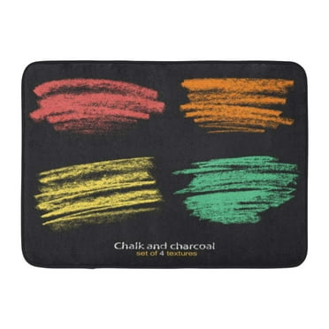 GODPOK Strokes of Chalk and Charcoal Pastel Colors Brush High Resolution Designed for Registration Various Rug Doormat Bath Mat 23.6x15.7 inch