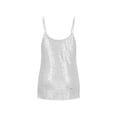 thumbnail image 6 of Miluxas Womens Sequin Sleeveless Sparkly Tank Tops V Neck Strappy Shimmer Cami Top Sparkle Shirt for Partty Club Silver, 6 of 7