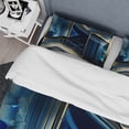 thumbnail image 4 of Designart "Geometric Blue in Geode Art III" Animals Bedding Covert Set - Abstract Geometric Blue Abstract Bed Set With 2 Shams, 4 of 6