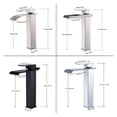 thumbnail image 6 of Waterfall Square Bathroom Basin Faucet Brass Material Surface Blackened Deck Installation Hot and Cold Water Basin Sink Faucet, 6 of 7