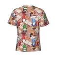 thumbnail image 6 of Vsdgher Gnomes Books Tea Cups Print Men's Dry Fit Mesh Athletic Shirts Moisture Wicking Tennis T-Shirt Tops, 6 of 9