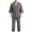 Gray, variant on YUANxueke Mens Cotton Kimono Pajama Sets 3/4 Sleeve Tie Front Shirt & Pants 2-Piece Sleepwear Outfits