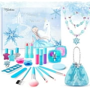 Makeup Advent Calendar for Girls-Blue Snowflake Theme Beauty Advent Calendar Christmas Countdown-Inclued Lipstick, Beaded Necklaces Bracelets Jewelry Gifts for Teens Kids Women,2021