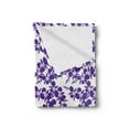 thumbnail image 2 of Orchids Soft Flannel Fleece Throw Blanket, Pastel Exotic Flowering Plants Blossom Monochrome Tropical Flourish Style, Cozy Plush for Indoor and Outdoor Use, 50" x 60", Purple and White, by Ambesonne, 2 of 5