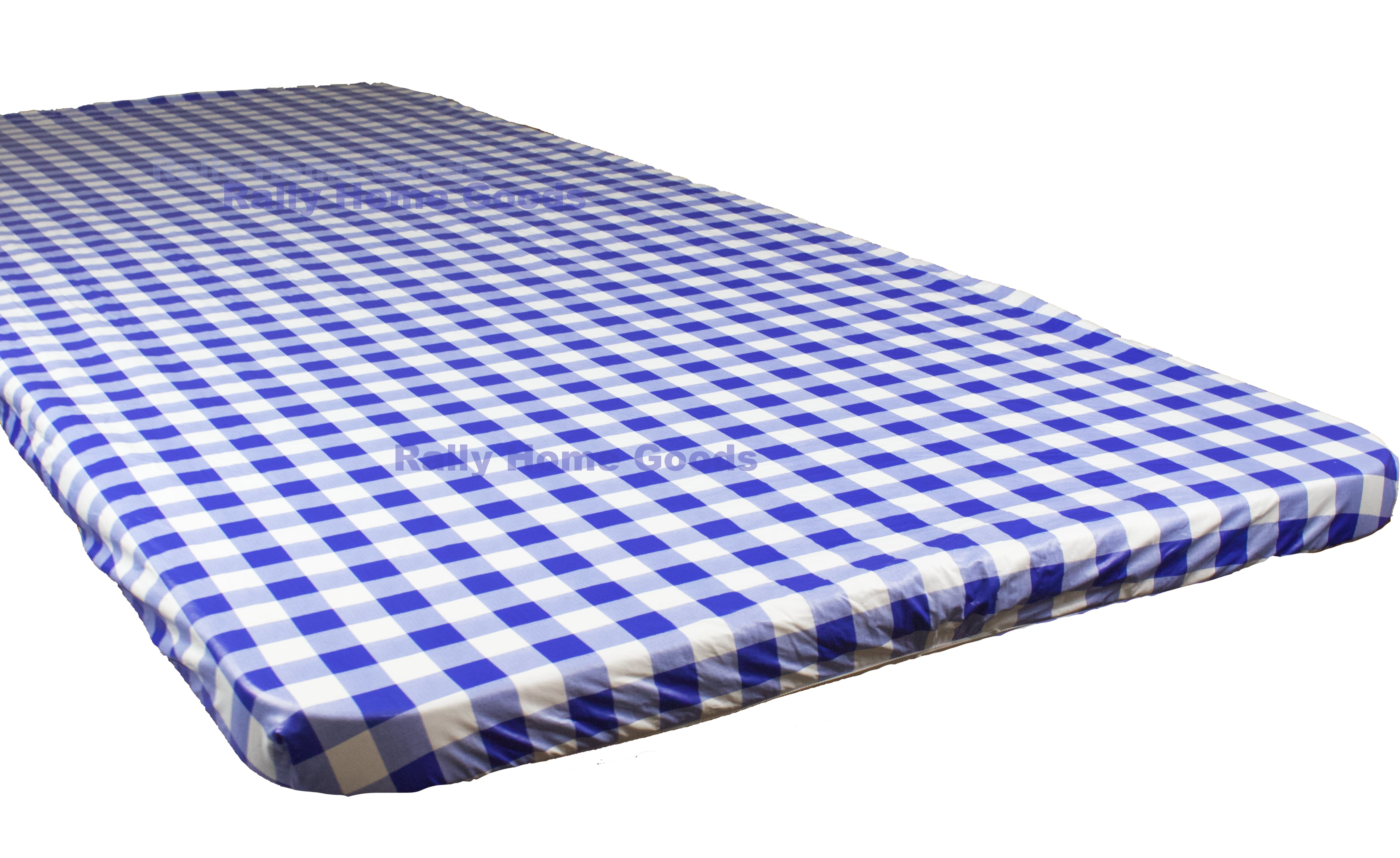Waterproof Spill-Proof Edged Vinyl Table Cover Gray Checkered Printed with Flannel Baking 6ft Rectangle Elastic Fitted Tablecloth Easy to Wipe Off Stains Great for Picnic Party Outdoor Patio 