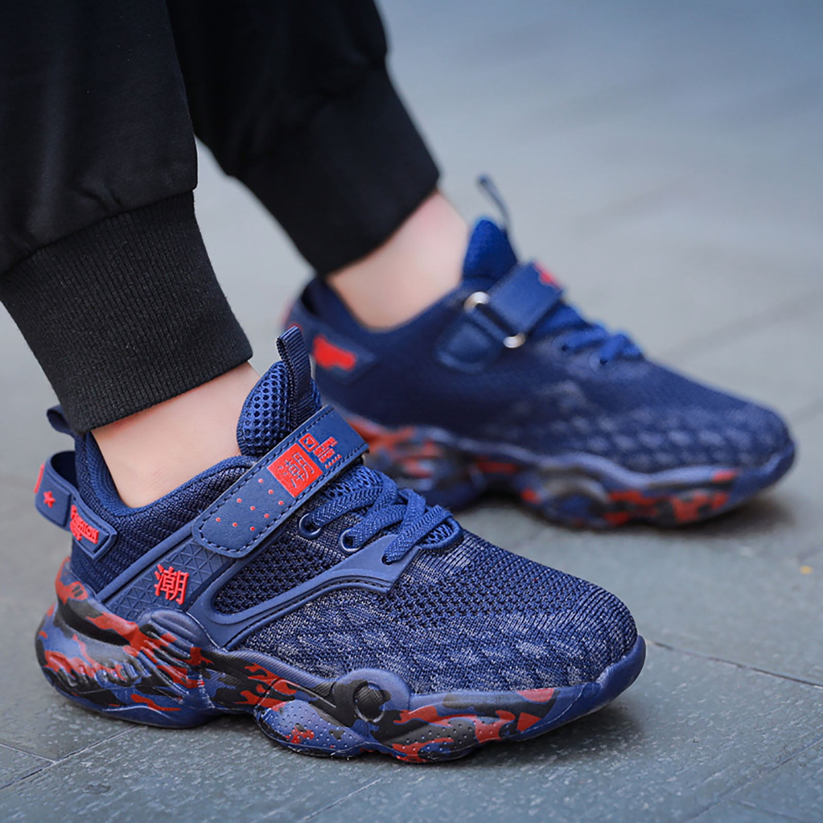 newwalpole Kids Shoes Running Shoes Girls Boys Primary School Students Sports Shoes Spring and Autumn Casual Shoes Dark Blue for Size 2