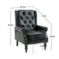 thumbnail image 2 of Villeston High Back Accent Chair Set of 2 with Buckle and Rivet Decor, Wood Frame Sofa Chair for Bedroom,Living Room (Black), 2 of 7