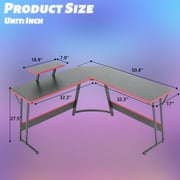 YRLLENSDAN L Shaped Computer Desk, Corner Desk Gaming Table Computer Desk L Shaped Desks Gaming Desks with Large Desktop for Home Office, Black