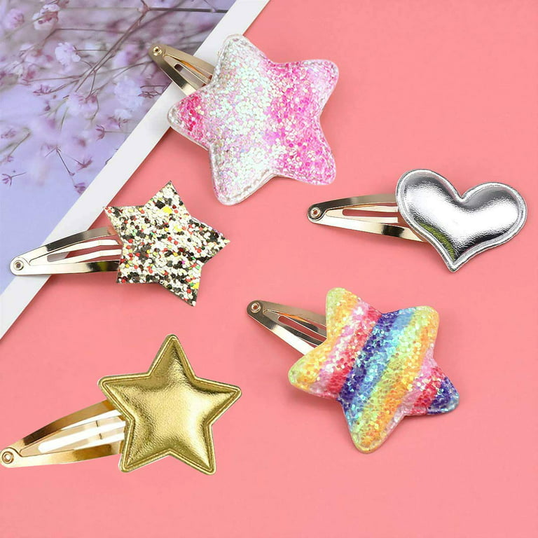 Star Glitter Sparkle Hair Clips For Kids/Accessories/Pins For