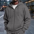 thumbnail image 6 of Hsovts Men Cotton Fleece Hooded Sweatshirt Casual Zip UpLong Sleeve Hoodies Pullover Fashion Drawstring Hoodie with Kanga Pocket Gray S, 6 of 7