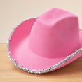 thumbnail image 5 of IAJDKMEK Adult Western Cowboy Hat with Curled Brim, Cowboy Hat with Trim for Outdoor and Party Wear for Men Women, 5 of 5