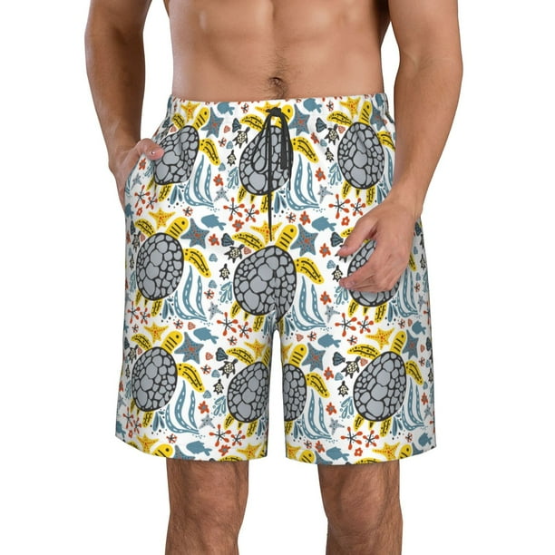 Fotbe Sea Turtle Trajes de Baño Estampados para Hombre, Shorts de Verano de Secado Rápido, Ropa de Playa, Bañadores-XX-Large