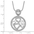 thumbnail image 6 of Auriga Fine Jewelry 925 Sterling Silver CZ Heart Necklace 20" for Women, 6 of 6