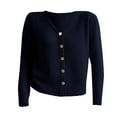 thumbnail image 4 of Kaondbfi Cardigan for Women, V Neck Long Sleeved Cardigan Loose Fitting Sweater Knitwear Women's Winter Coat, 4 of 5