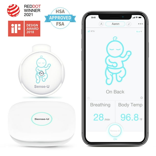 SenseU Smart Baby Monitor 2, FSA/HSA Eligible, Tracks Baby's Breathing, Body Temperature