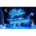 thumbnail image 3 of Better together Neon Sign for Wall Decor, 15.7x12.6 inch Dimmable Switch Blue Art Signs Led Neon Light for Wedding, Engagement, Valentines Day, Birthday, Holiday Party, Home Banquet Decoration, 3 of 7