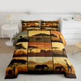 thumbnail image 2 of Homewish Boys Girls Animal Giraffe Lion Elephants 3 Pieces Queen Comforter Set,Vintage Retro Aesthetic Ultra Soft Bedding Sets,African Savanna Wildlife Bedding Comforter Set Breathable, 2 of 8