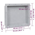 thumbnail image 5 of vidaXL Shower Niche Matt Gray 16.1"x20.1"x3.9", 5 of 7