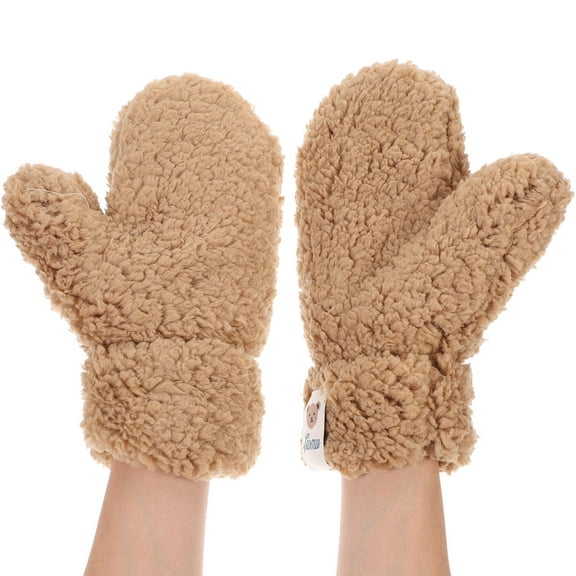 LOLIPPYY 1 Pair Plush Mittens for Teen Girls Warmth Protection Winter Use