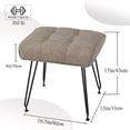 thumbnail image 5 of Ebenchico Faux Leather Upholstered Vanity Stool with 4 Metal Legs PU Footstools for Makeup Bedroom Entryway, Gray, 5 of 13