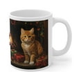 thumbnail image 4 of Coffee Mug 11oz, Tabby Cat Lover Mug, Merry Christmas Fireplace Cat Tea Cup, 4 of 8