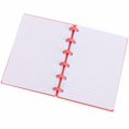 thumbnail image 4 of Carpeta con agujeros en forma de seta A6, cuaderno de papel de escritura recargable, suministros escolares de oficina (bloque rojo), 4 of 5