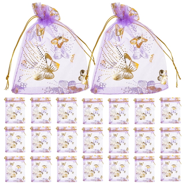 Ensemble de 50 Sacs en Maille Violette Goody pour Remises de Diplômes et Anniversaires 11,5 X 4 Po