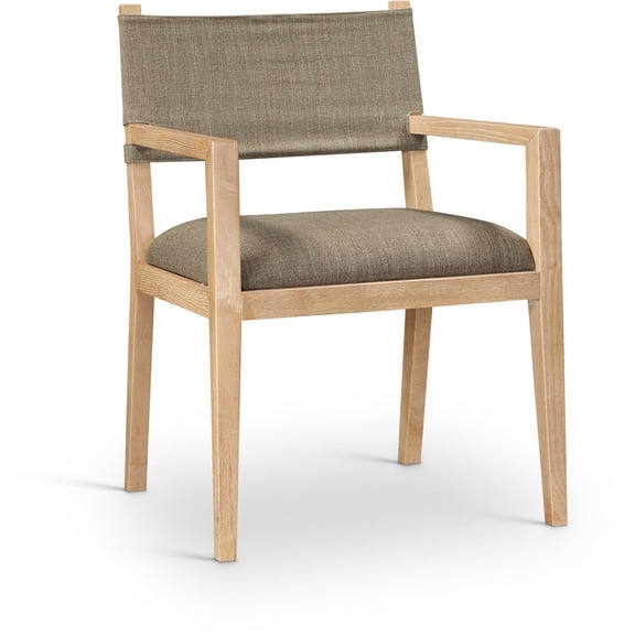 Meridian Furniture Avon Brown Linen Textured Fabric Dining Arm Chair