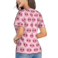 thumbnail image 2 of Goofa Pig Nose Pattern Women's Slim-Fit Short-Sleeve V-Neck T-Shirt,Classic-Fit Short-Sleeve V-Neck T-Shirt-Large, 2 of 5