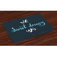 thumbnail image 1 of Ambesonne Saying Place Mats Set of 4, Modern Floral, Standard Size, Pale Blue Dark Teal, 1 of 4