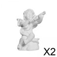 thumbnail image 1 of 2xEstatua De ángel Pequeño De Resina Decorativa, Figura De Querubín Para Mesa, Dormitorio, Hotel, 3,3 X 3,3 X 6,2 Cm, Violín, 1 of 8