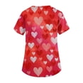 thumbnail image 4 of Dwralegc Valentines Day Tops for Women Short Sleeve T Shirts Love Heart Print V Neck Nursing Plus Size Tee Stretch Uniform Watermelon Red M, 4 of 5