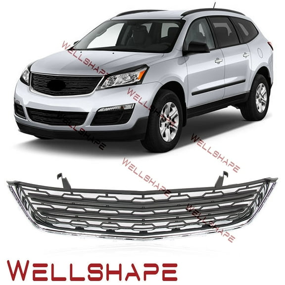 JX RACING·PERFORMANCE·ACCESSORIES Fits 2013-2017 Chevrolet Traverse Front Bumper Lower Grille With Chrome Molding