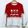 thumbnail image 4 of Mode Femme Col Rond Noël Manches Longues Hauts Blouse Pull Chandail en Molleton, 4 of 5