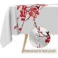 thumbnail image 2 of 60x84inch Asian Tablecloth Plum Tree Blossoms Chinese Traditional Ink Painting Rectangular Table Cover Waterproof Winkle Free Polyester Fabric Table Cloth for Dining Room Kitchen Home Decor, 2 of 7