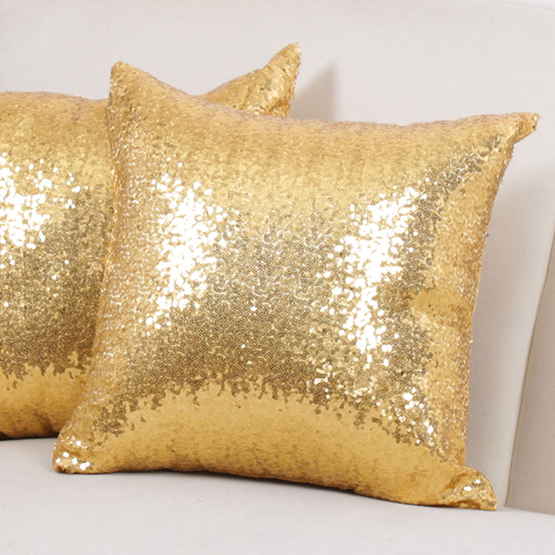 Blingbling Blue Gold Sequin Pillowcase Single Face Cushion Cover 45*45CM 